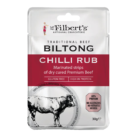 Mr Filbert's Chilli Rub Beef Biltong (20x30g)