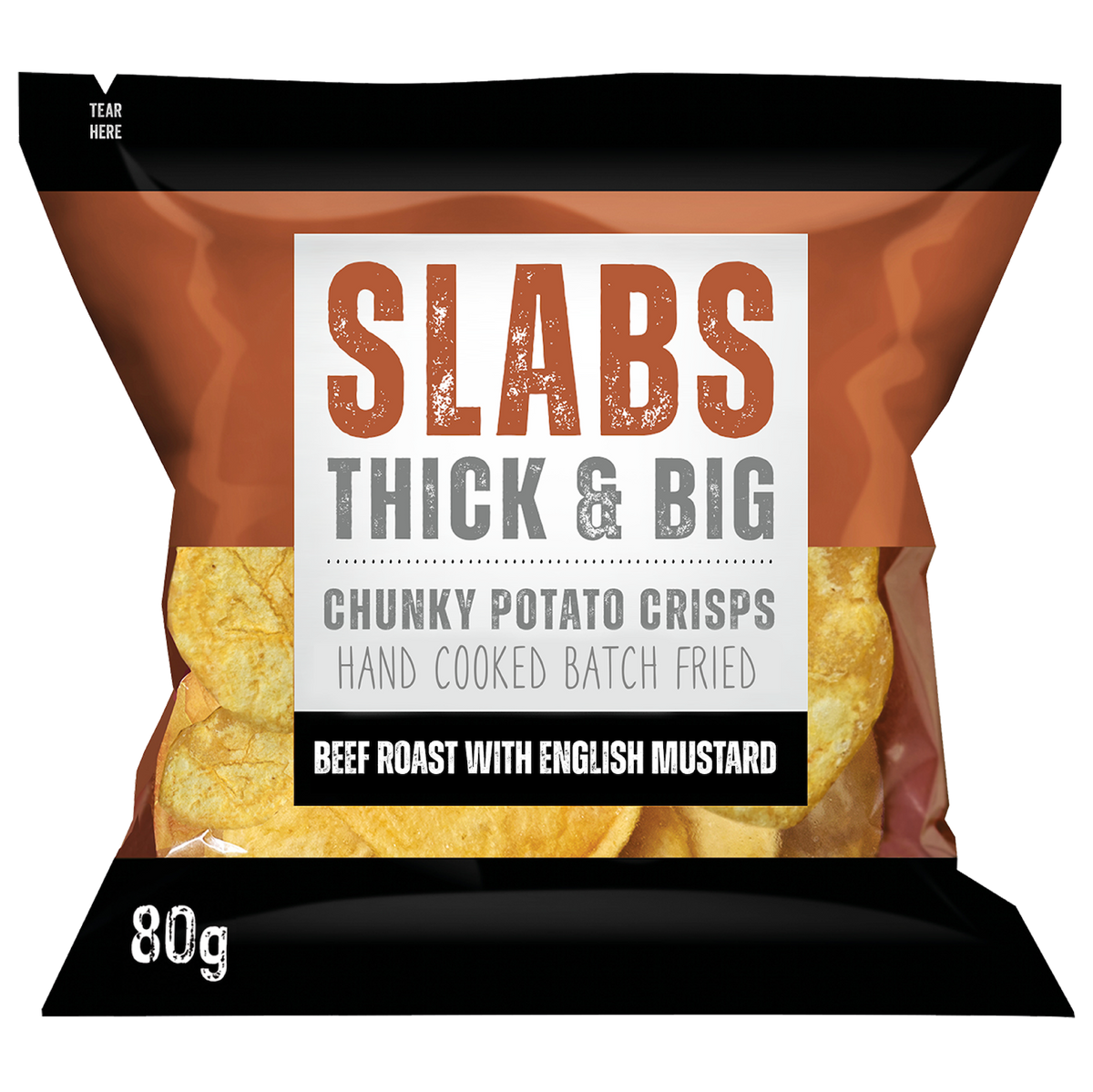 Slabs Beef Roast & English Mustard Chunky Potato Crisps (14x80g) The