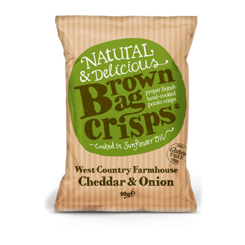 Brown Bag Crisps West Country Cheddar & Onion Crisps (20x40g)