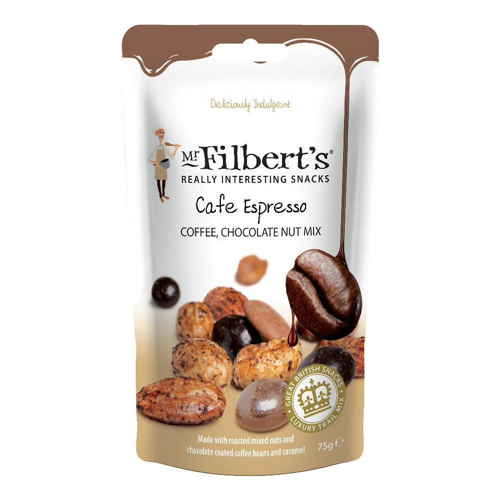 Mr Filbert's Cafe Espresso Coffee, Chocolate Nut Mix (15x75g) The