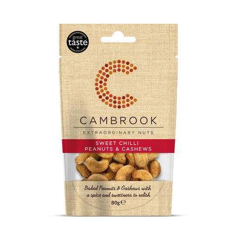 Cambrook Baked Sweet Chilli Peanuts & Cashews (9x80g)