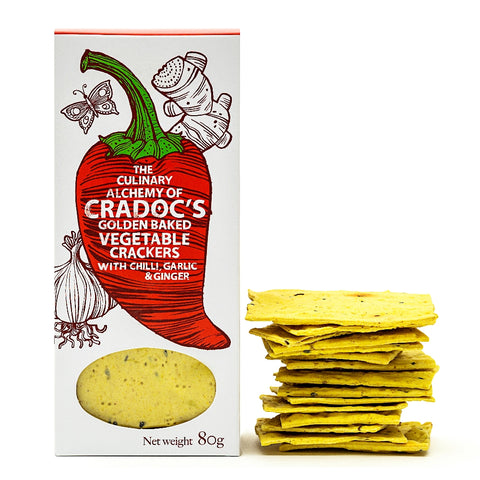Cradoc's Vegetable Crackers with Chilli, Ginger & Garlic (6x80g)