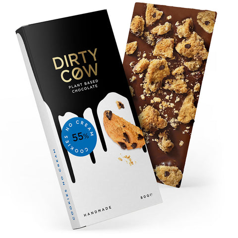 Dirty Cow Cookies No Cream Plant Based Chocolate Bar (12x80g)
