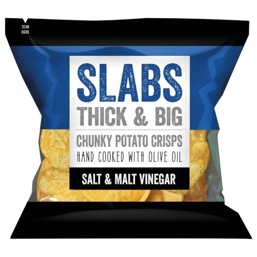 Slabs Salt & Malt Vinegar Chunky Potato Crisps (14x80g) The