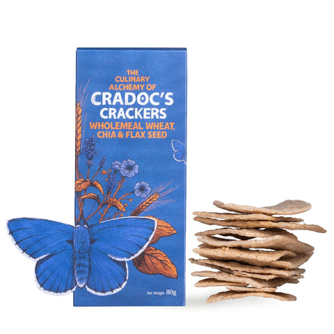 Cradoc's Wholemeal Wheat, Chia & Flax Seed Crackers (6x80g)