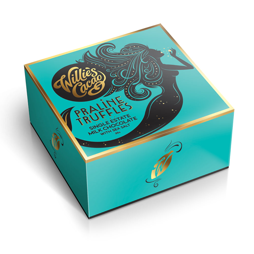 Willie's Cacao Milk Chocolate Praline Truffles with Sea Salt (8x35g