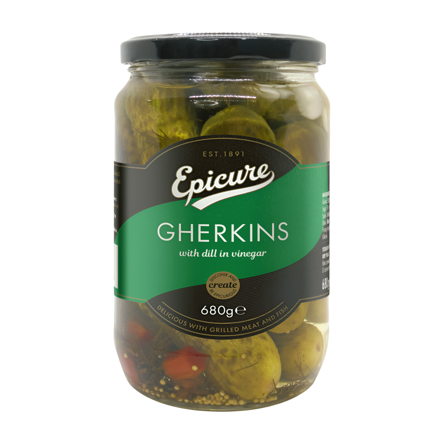 Epicure Gherkins with Dill in Vinegar (8x680g)