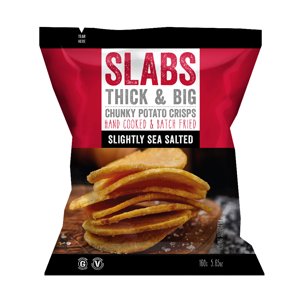 Slabs Slightly Sea Salted Chunky Crisps Sharing Bag (9x160g)