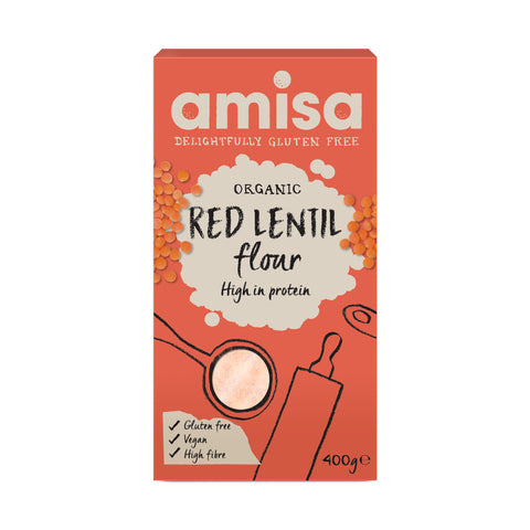 Amisa Organic Red Lentil Flour (6x400g)