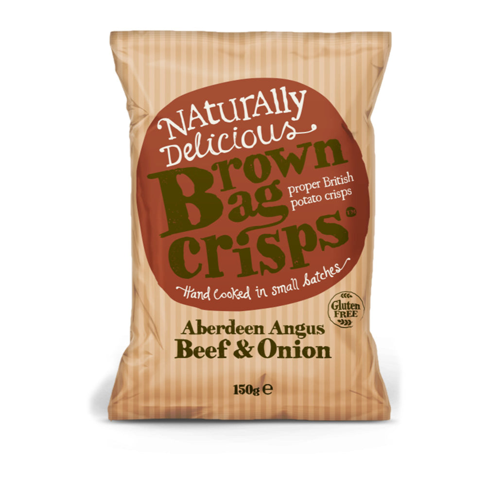 Brown Bag Crisps Crisps Beef & Onion Crisps (10x150g)