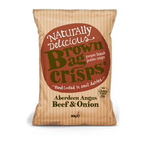 Brown Bag Beef & Onion Crisps (20x40g)