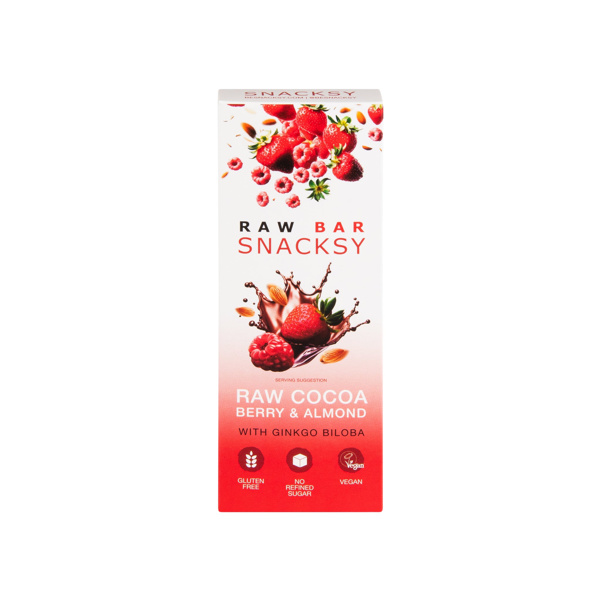 Snacksy Berry & Almond with Ginkgo Biloba Raw Cocoa Bar (12x40g)