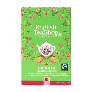 English Tea Shop Organic Green Tea & Pomegranate (6x20 Tea Bags)