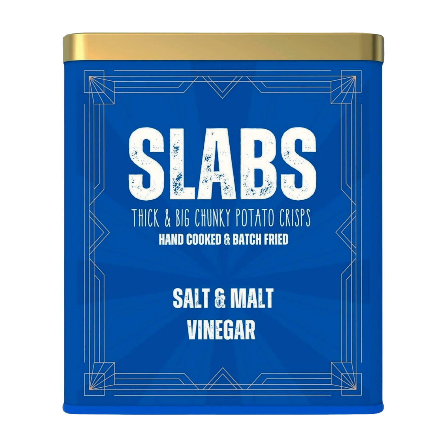 Slabs Salt & Malt Vinegar Chunky Potato Crisps in Retro Can (6x250g)
