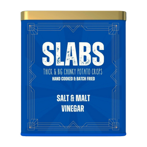Slabs Salt & Malt Vinegar Chunky Potato Crisps in Retro Can (6x250g)