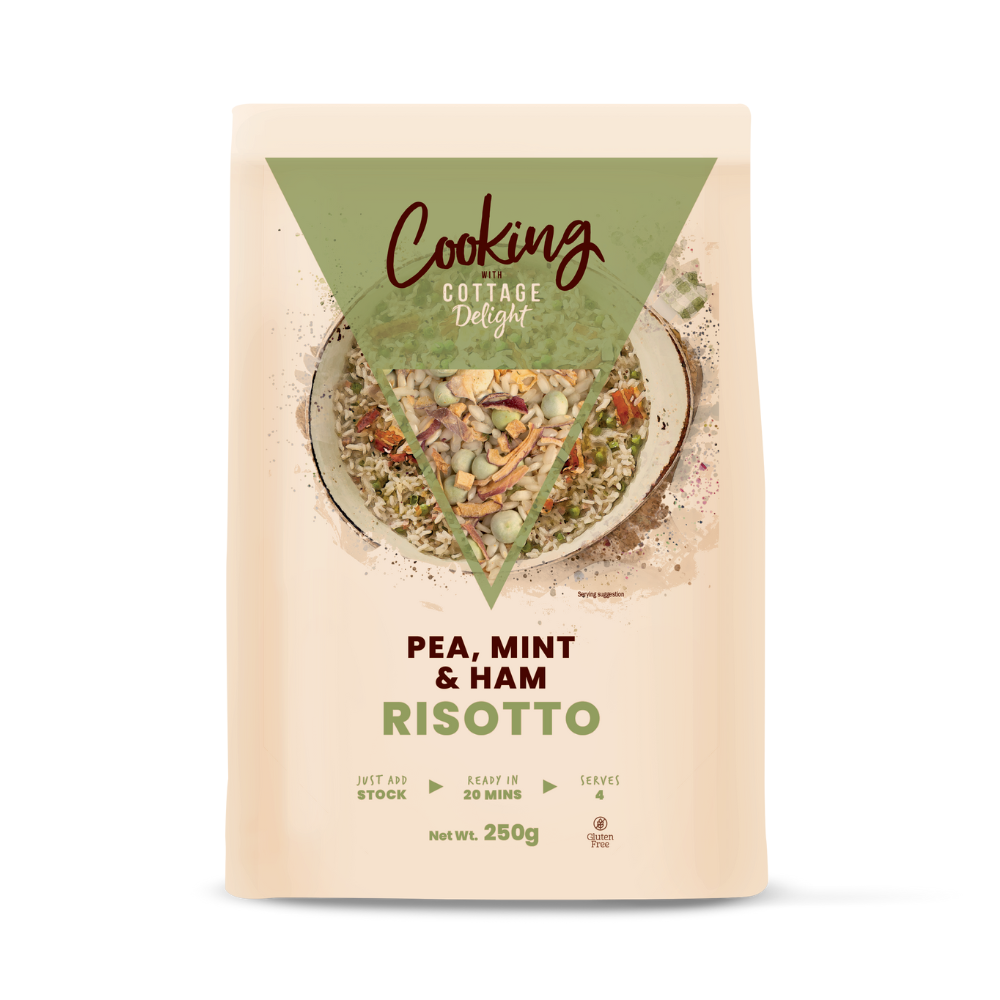 Cooking with Cottage Delight Pea, Mint & Ham Risotto (6x250g)