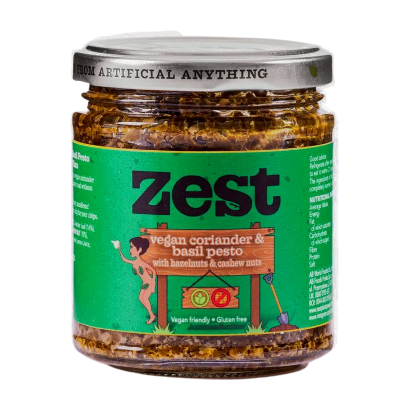 Zest Vegan Coriander & Basil Pesto (6x165g)