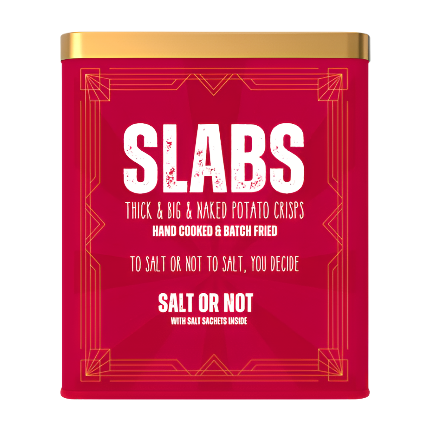 Slabs Salt or Not Chunky Potato Crisps in Retro Can (6x250g)