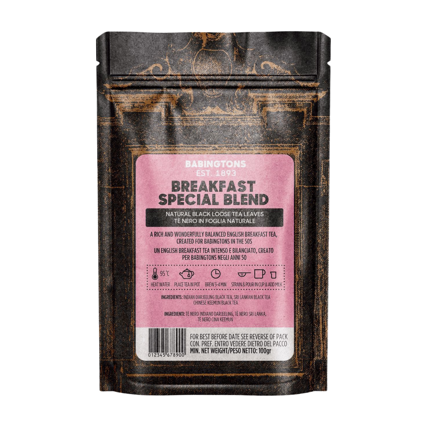 Babingtons Blends Breakfast Special Blend Loose Leaf Tea Pouch (8x100g)