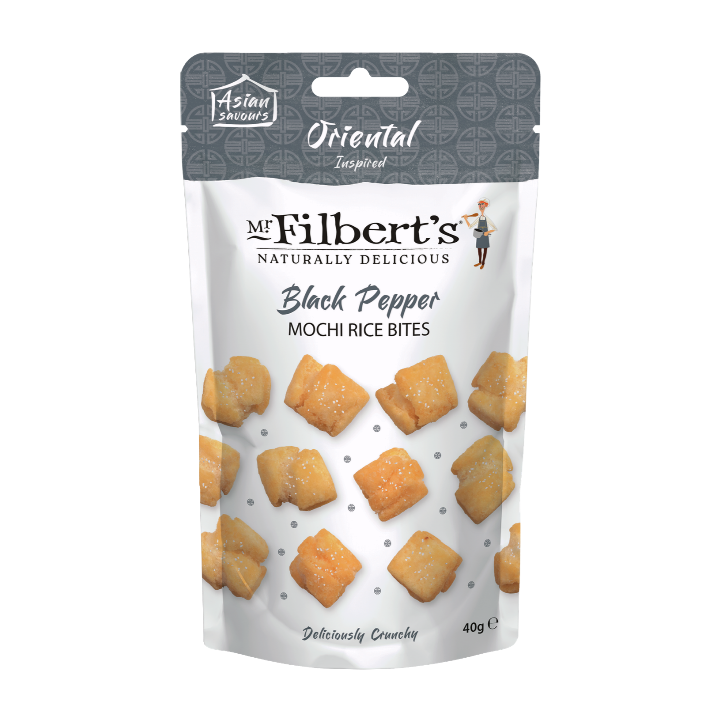 Mr Filbert's Oriental Inspired Black Pepper Mochi Rice Bites (12x40g)