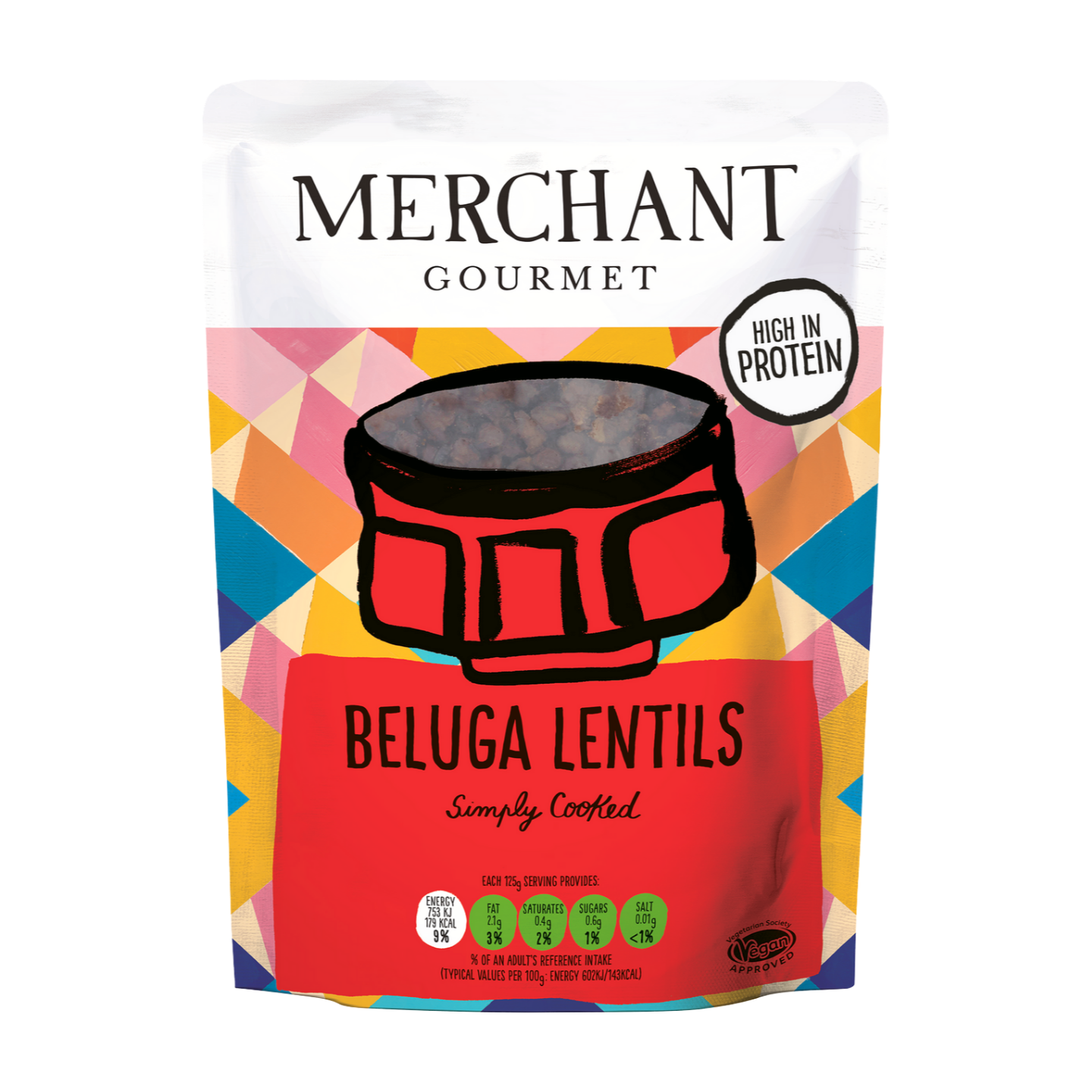 Merchant Gourmet Beluga Lentils Simply Cooked (6x250g)
