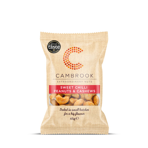 Cambrook Baked Sweet Chilli Peanuts & Cashews (24x45g)