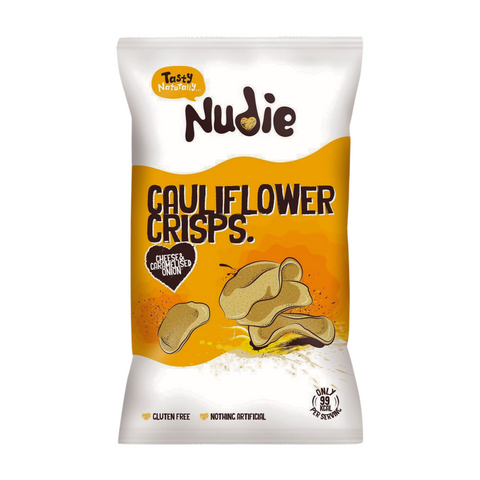 Nudie Snacks Cheese & Caramelised Onion Cauliflower Crisps (12x80g)