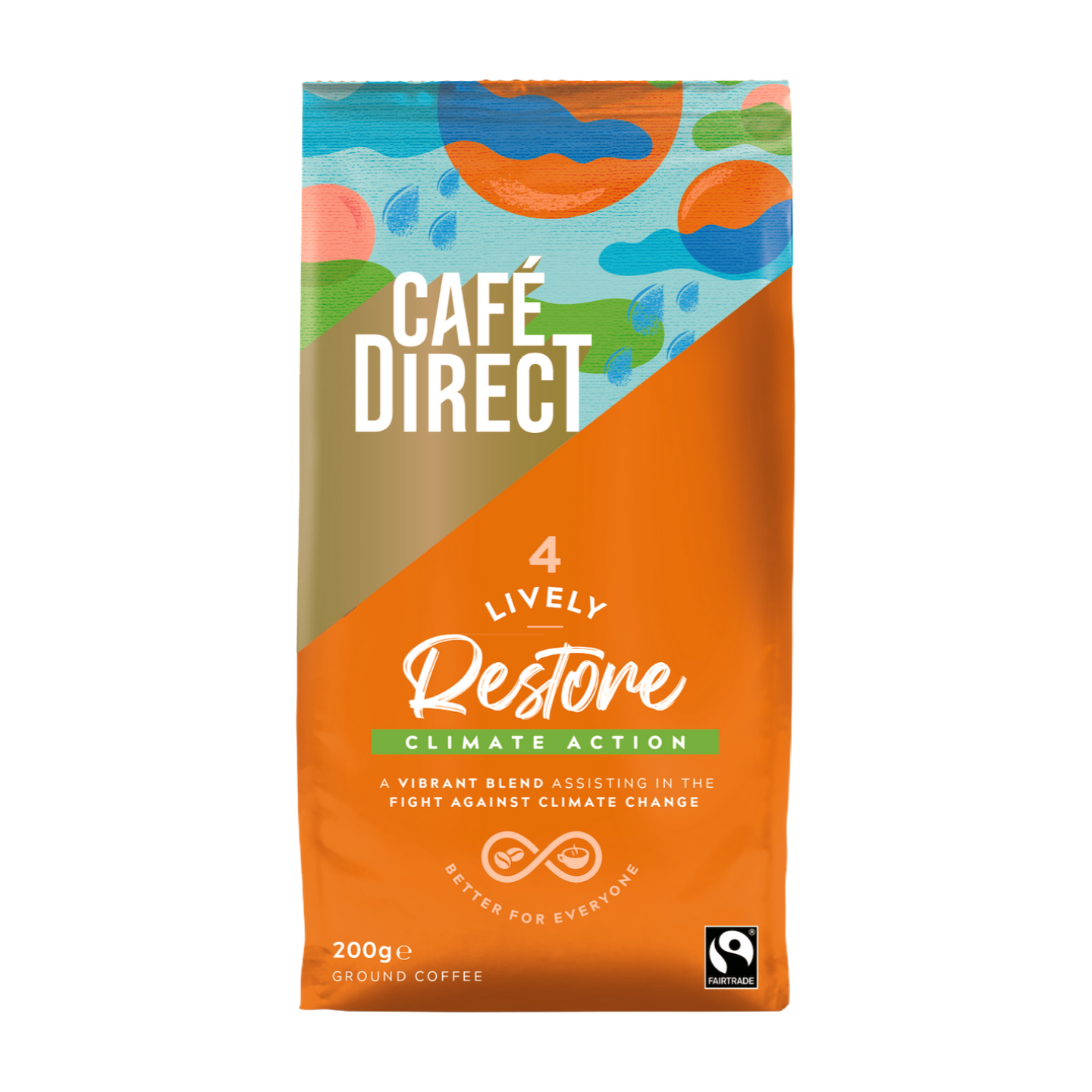 Cafe Direct Lively Roast Ground Coffee (6x200g)