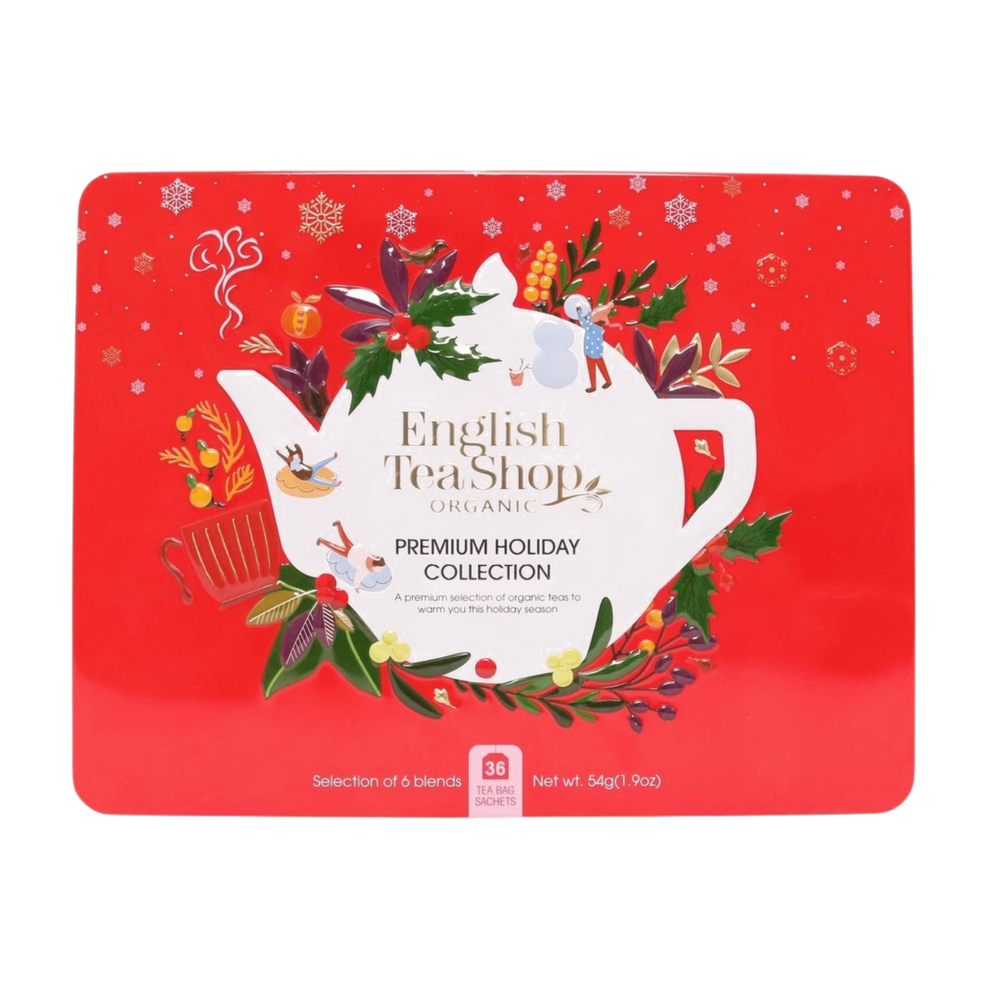 English Tea Shop Organic Premium Holiday Tea Collection Red Tin (6x54g)