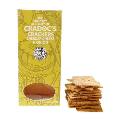 Cradoc's Gluten Free Cheddar Cheese & Onion Crackers (6x80g)