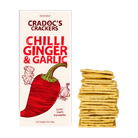 Cradoc's Chilli, Ginger & Garlic Crackers (6x80g)