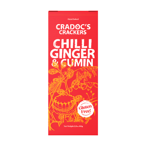 Cradoc's Gluten Free Chilli, Ginger & Cumin Crackers (6x80g)