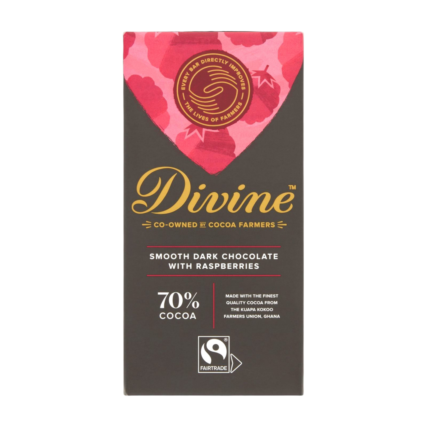 Divine Smooth Dark Chocolate with Raspberries (15x90g)