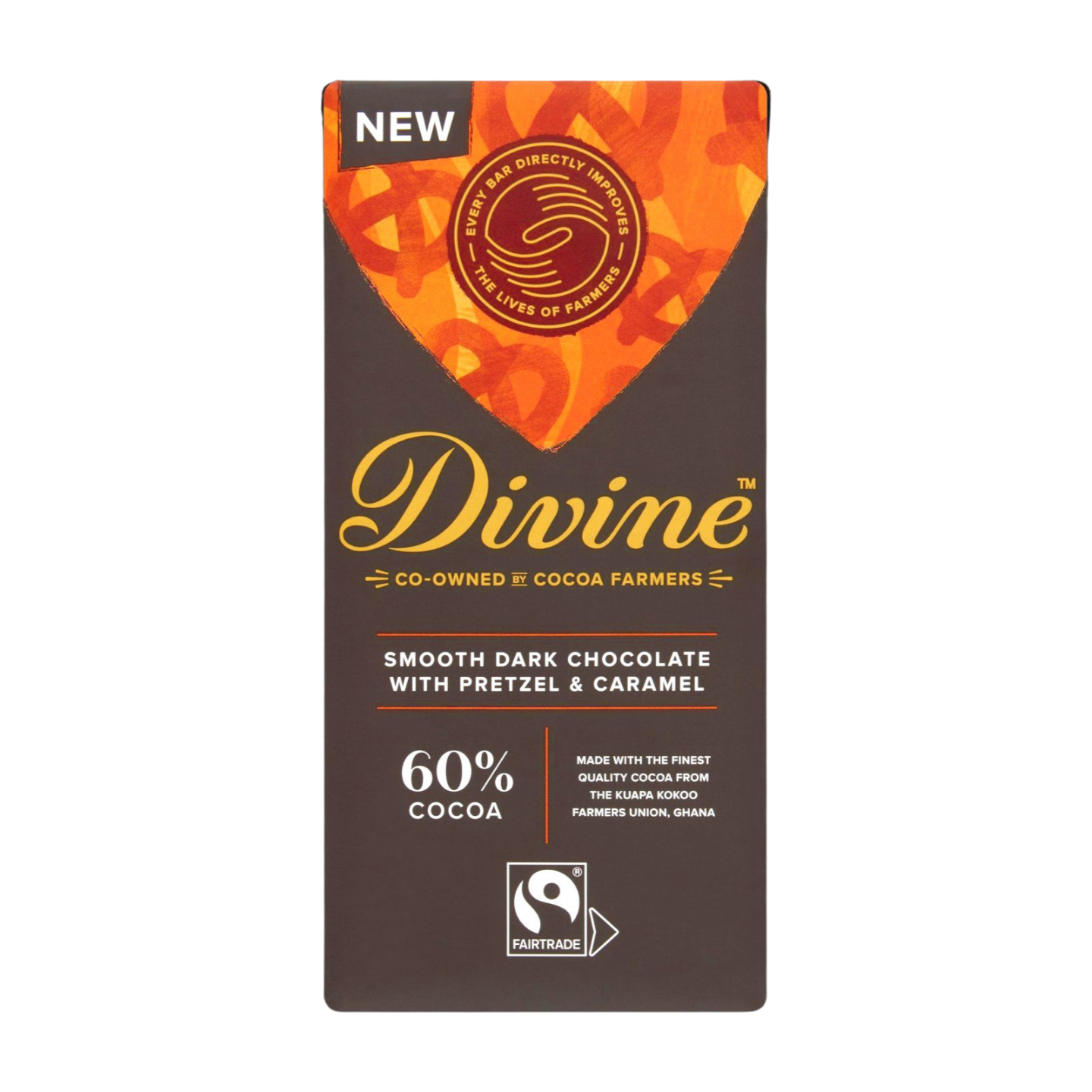 Divine Smooth Dark Chocolate with Pretzel & Caramel (15x90g)