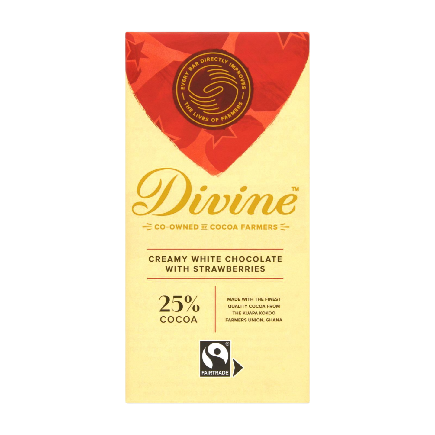 Divine Creamy White Chocolate with Strawberries (15x90g)