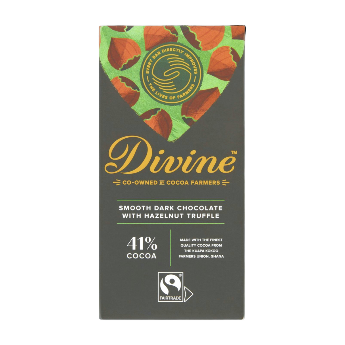 Divine Smooth Dark Chocolate with Hazelnut Truffle (15x90g) The