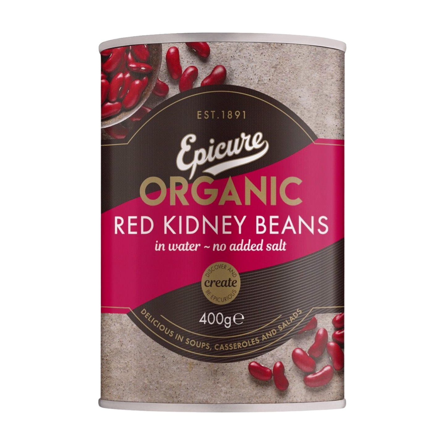 Epicure Organic Red Kidney Beans (6x400g)