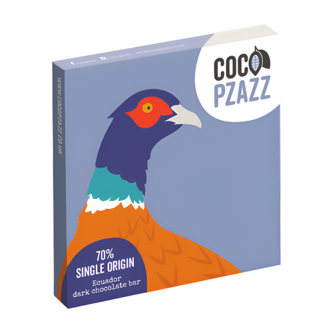 Coco Pzazz 'Pheasent' 70% Ecuador Dark Chocolate Bar (12x80g)