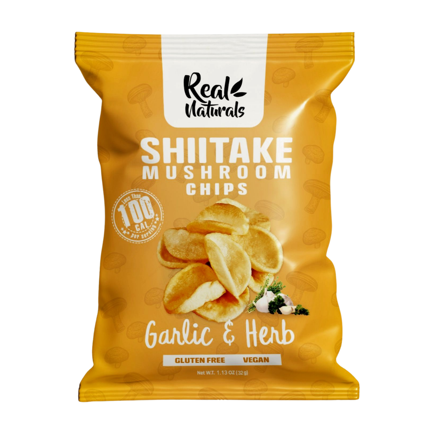 Real Naturals Garlic & Herb Shiitake Mushroom Crisps (12x32g) The