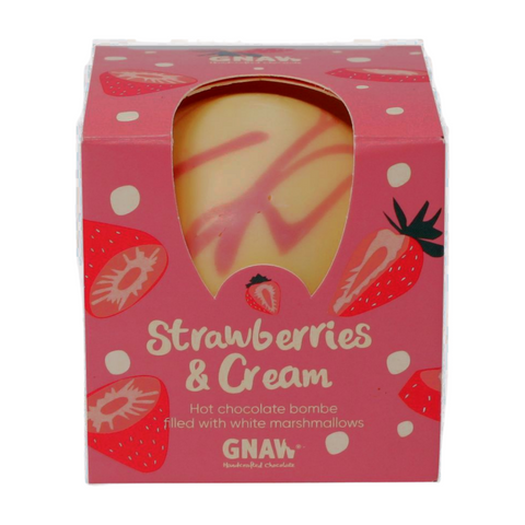 Gnaw Strawberries & Cream Hot Chocolate Bombe (12x43g)