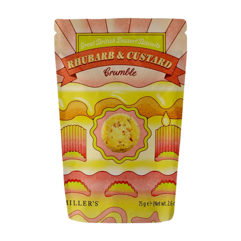 Artisan Biscuits Great British Dessert Biscuits Rhubarb & Custard Crumble Biscuits (20x75g)