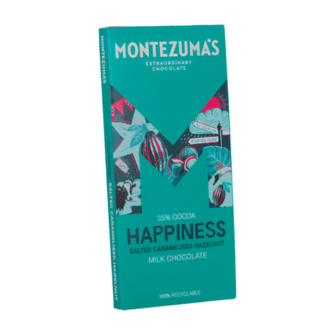 Montezuma's Happiness Milk Chocolate with Salted Caramelised Hazelnuts (12x90g)