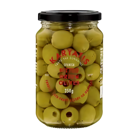 Karyatis Spanish Pitted Green Olives (6x350g)