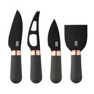 Taylors Eye Witness Black Four Piece Cheese Knife Set