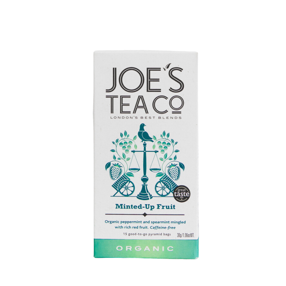 Joe's Tea Co Minted-Up Fruity Organic Tea (6x15 Pyramids) – The ...