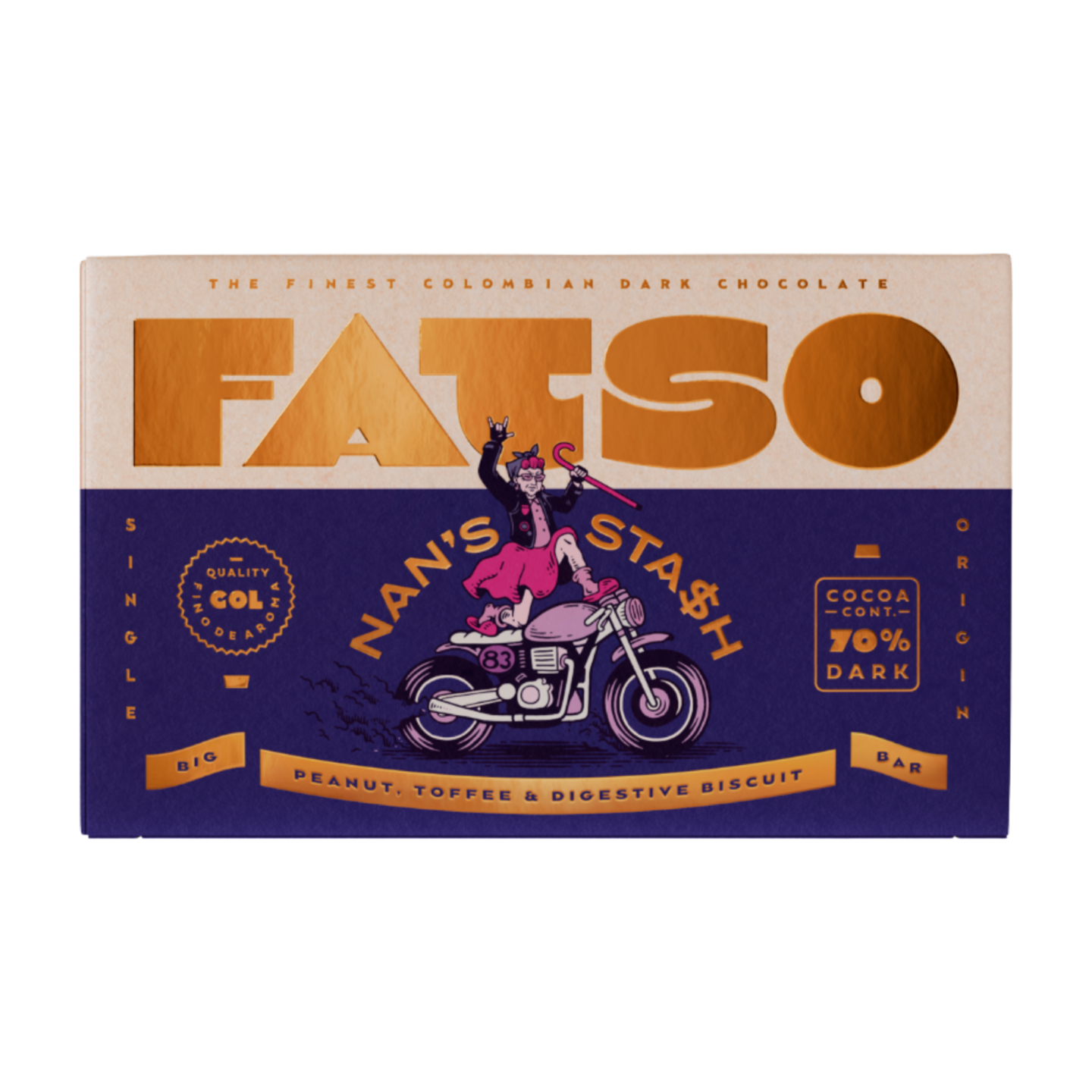 Fatso 'Nan's Stash' Peanut, Toffee & Digestive Biscuit (10x150g)
