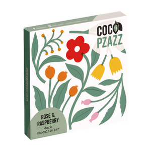Coco Pzazz Rose & Raspberry Dark Chocolate Bar (12x80g)