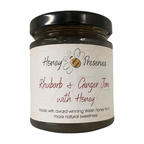 Honey Bee Preserves Rhubarb & Ginger Jam with Honey (6x227g)