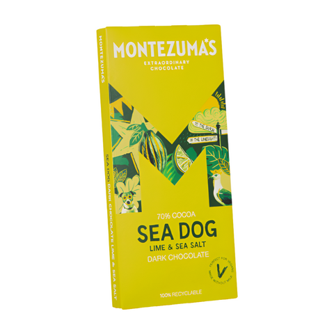 Montezuma's Sea Dog Dark Chocolate with Lime & Sea Salt (12x90g)