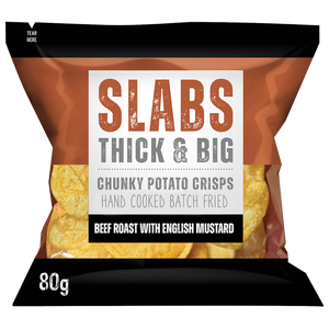 Slabs Beef Roast & English Mustard Chunky Potato Crisps (14x80g)
